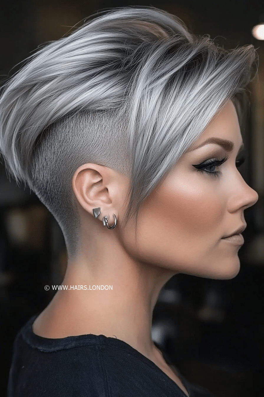 Icy Silver Gray Hair