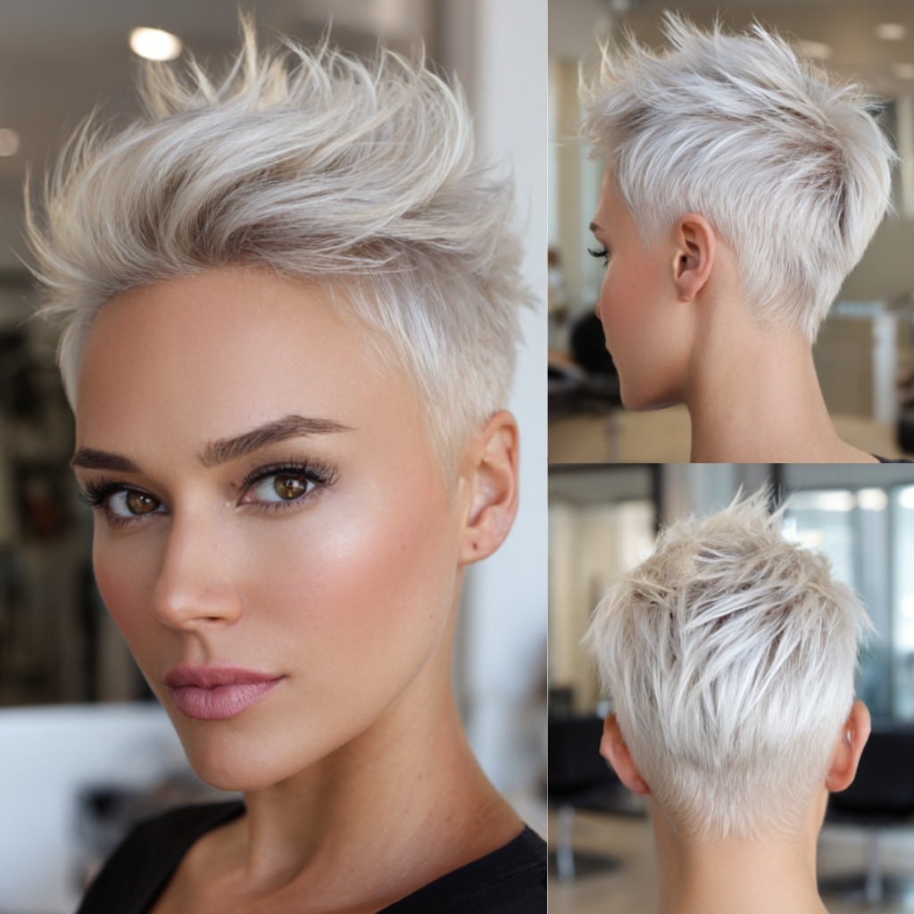 Icy Silver Pixie Hair