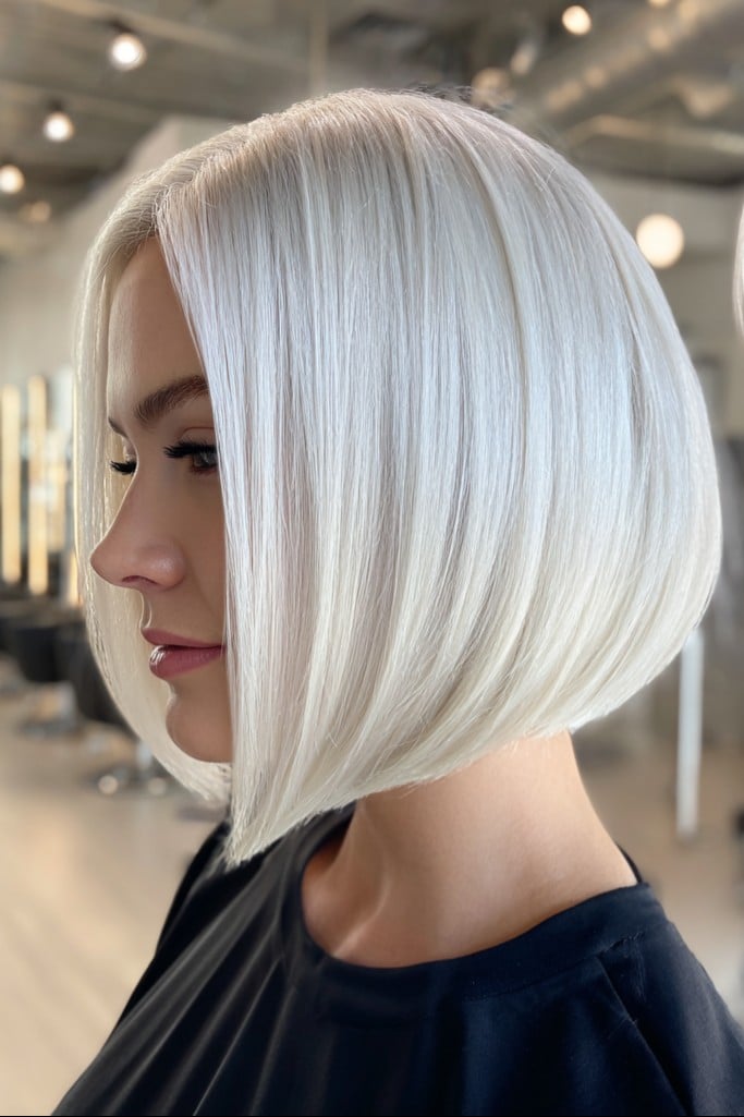 Icy White Blonde Bob Hair