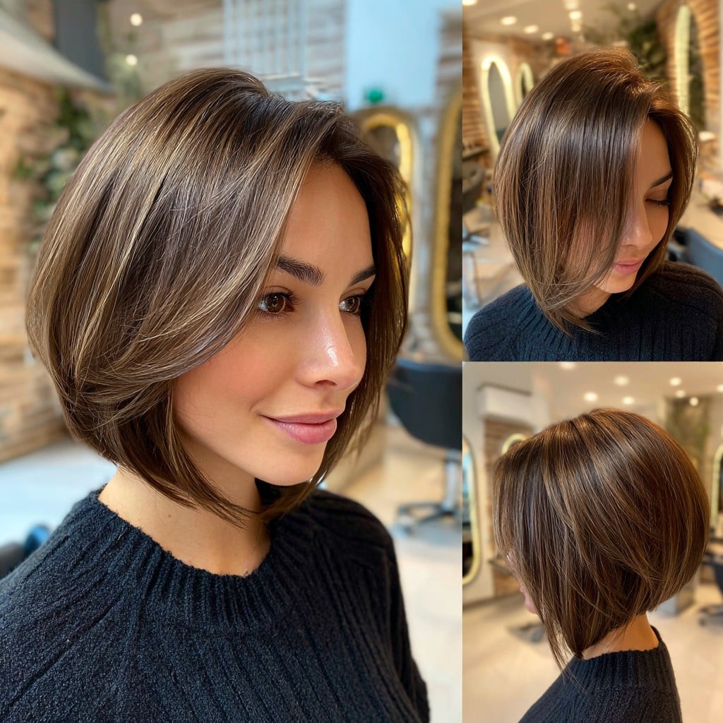Mocha Brown Inverted Bob Hair
