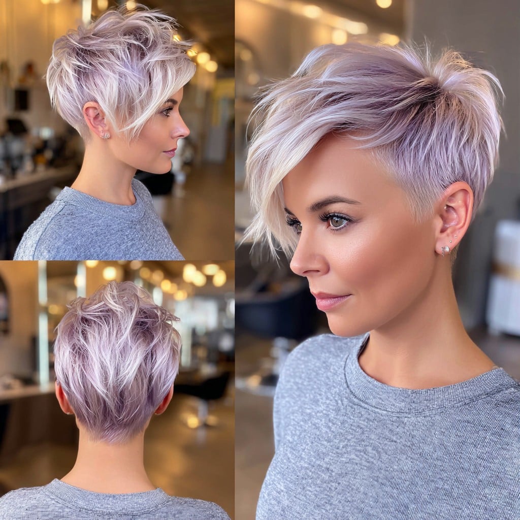 Pastel Lavender Pixie Hair
