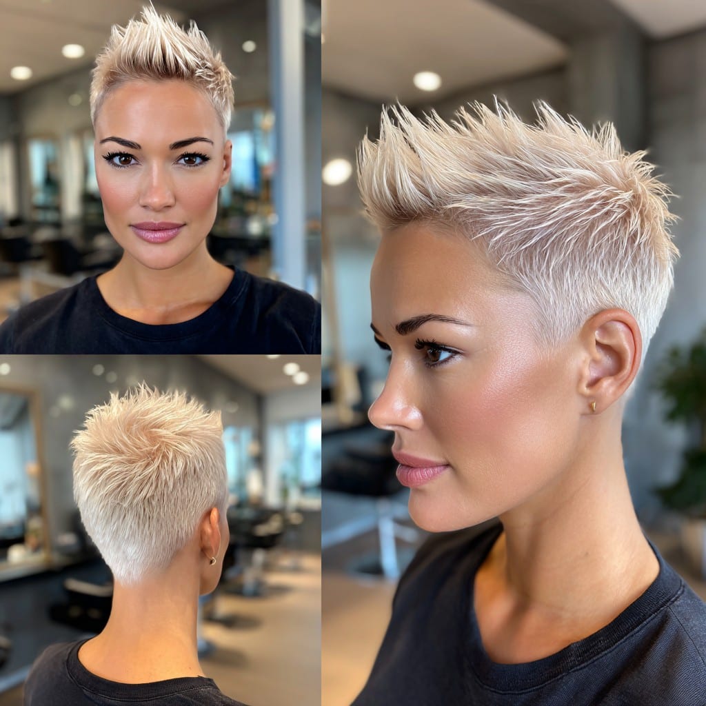 Platinum Blonde Spiked Hair