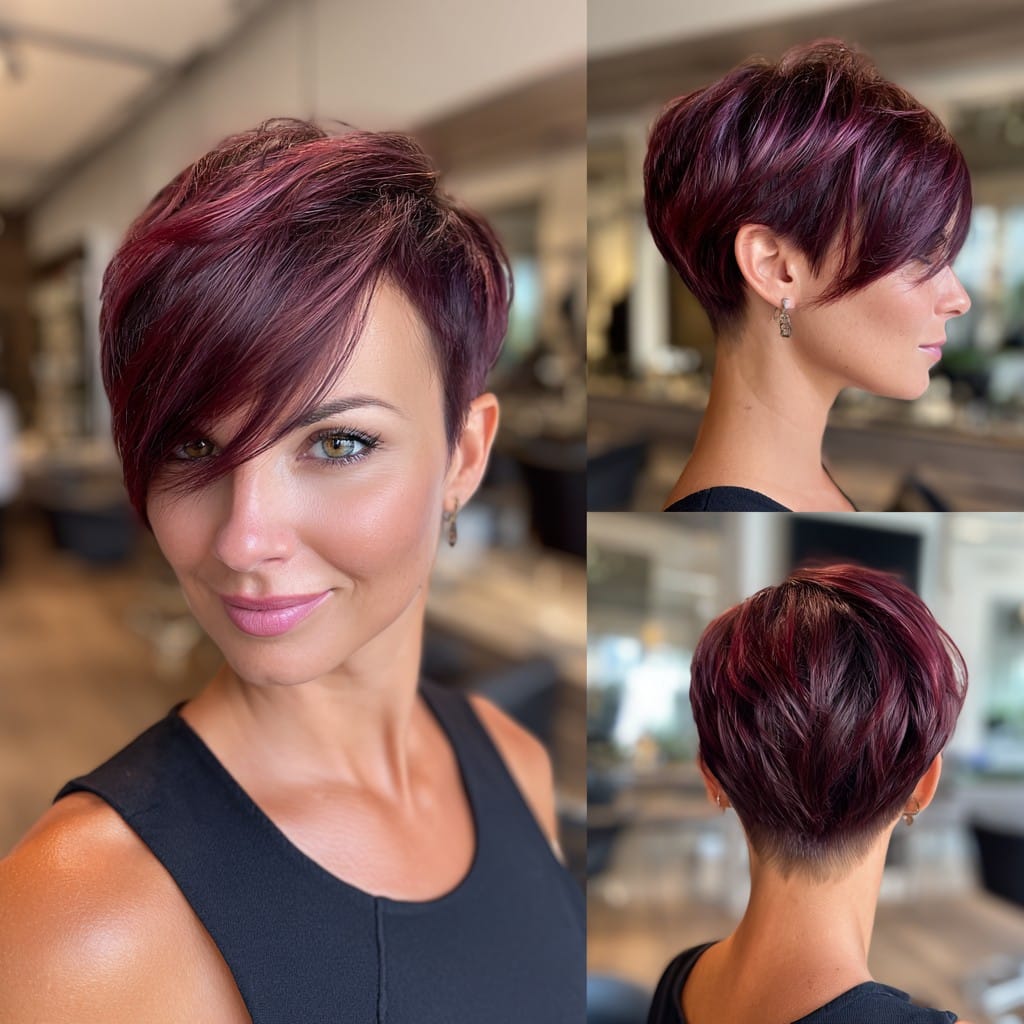 Plum Wine Pixie Hair