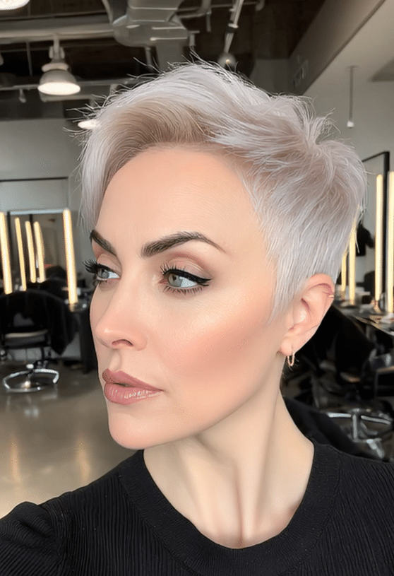 Silvery Ice Blonde Hair