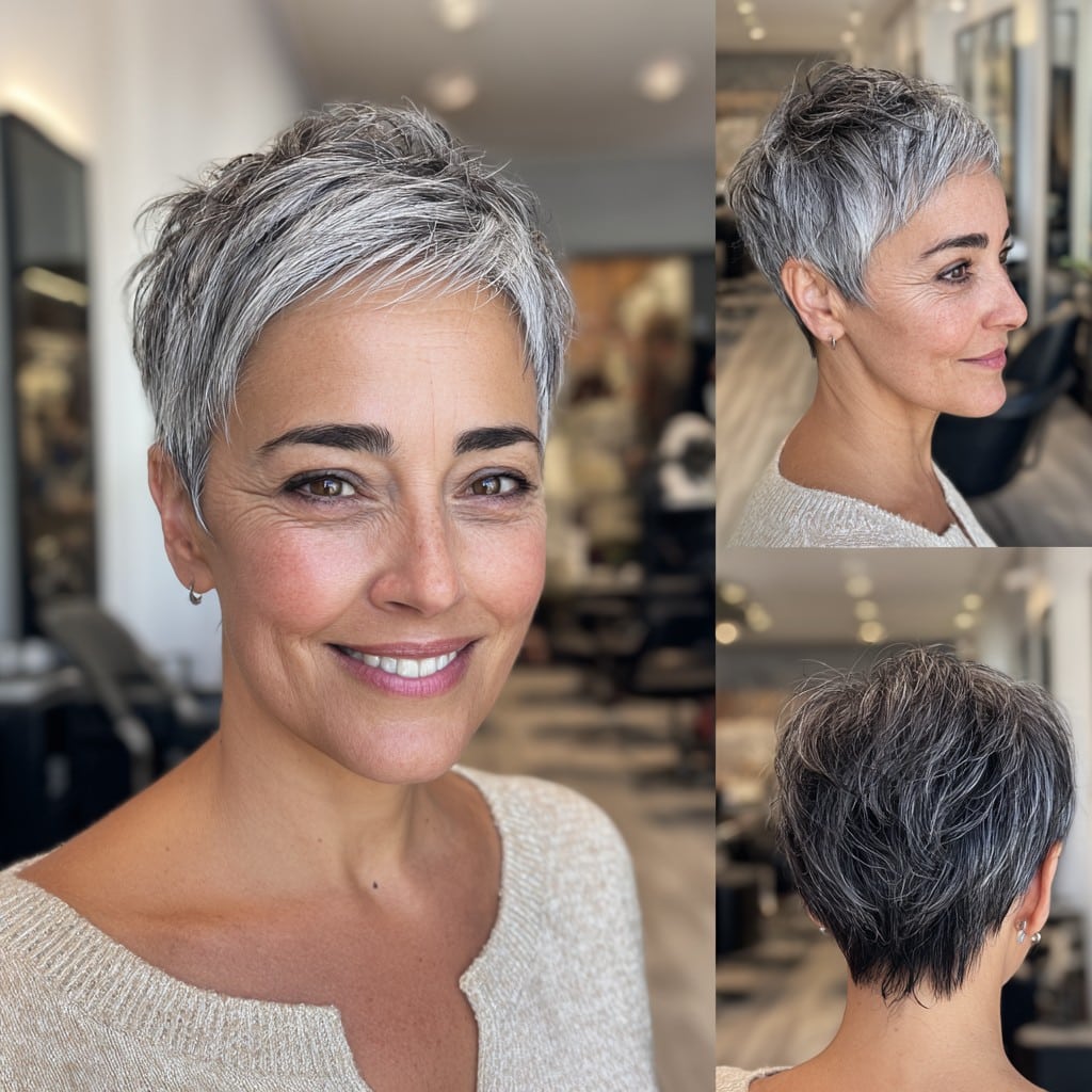 Silver Gray Pixie Hair