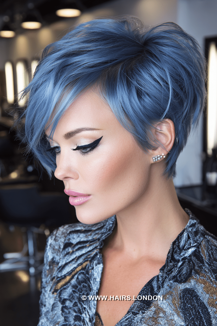 Smoky Steel Blue Hair