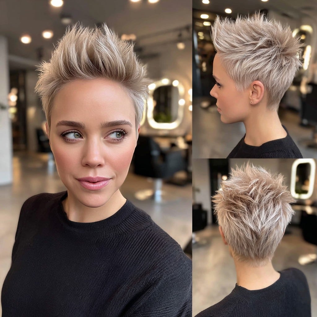 Spiky Blonde Pixie Hair
