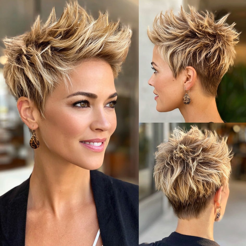 Spiky Textured Blonde Pixie
