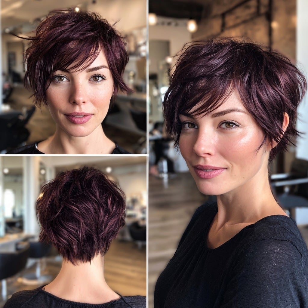 Velvet Plum Pixie Hair