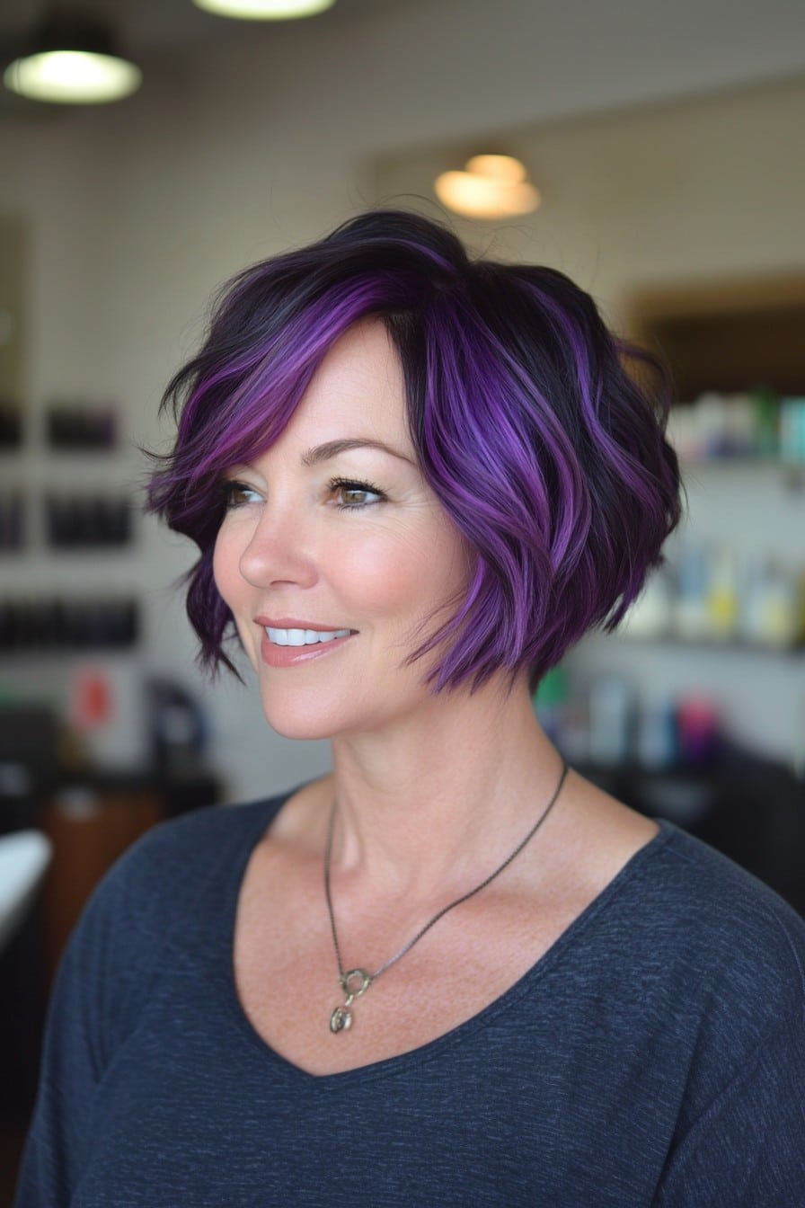 Vibrant Violet Balayage Hair