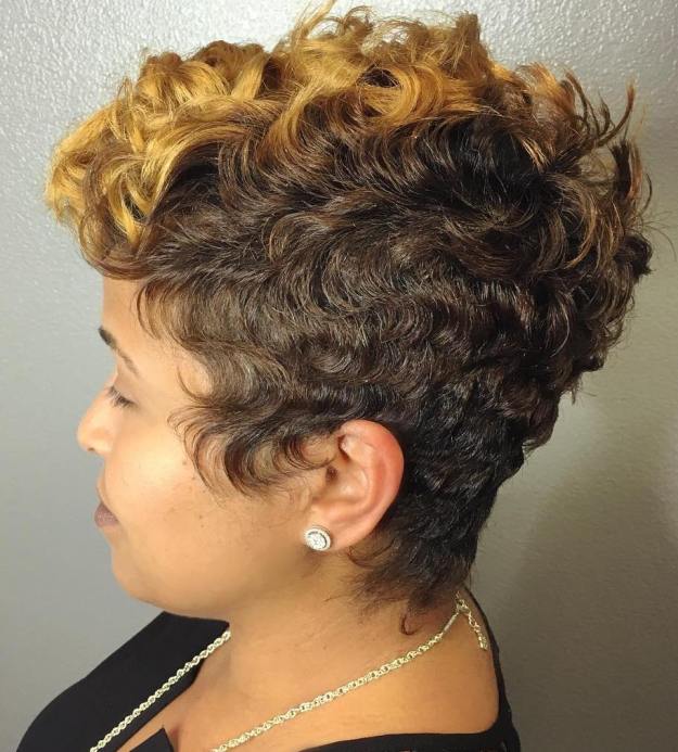 African American Brown And Blonde Pixie