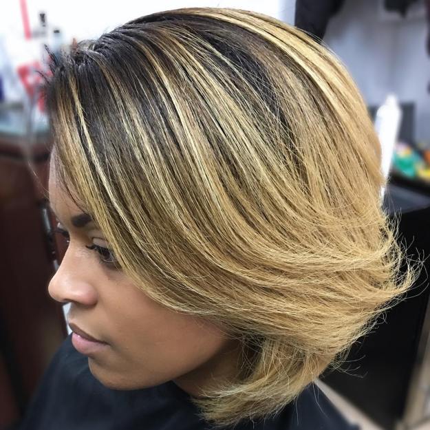 African American Honey Blonde Bob