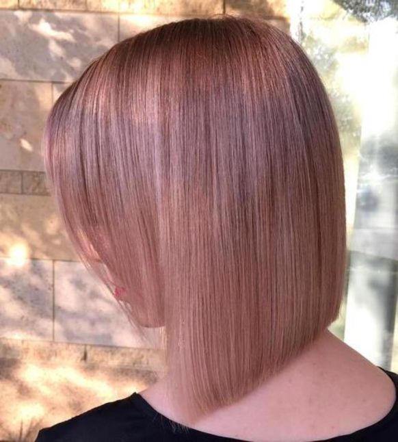 angled blunt bob with bangs