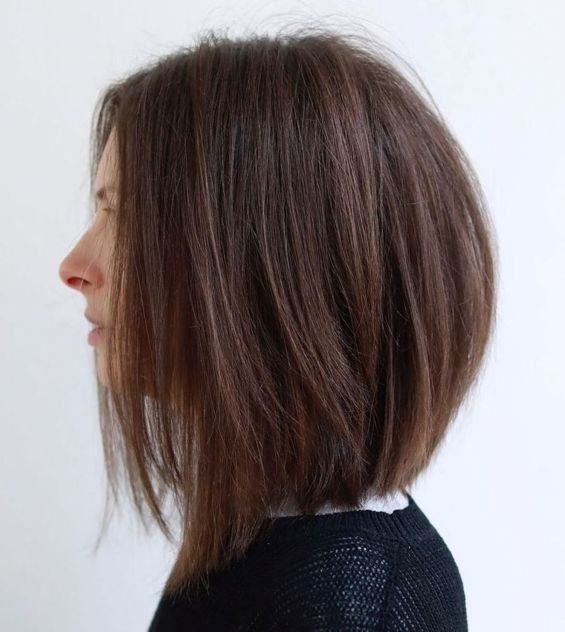 Angled Layered Bob For Straight Hair