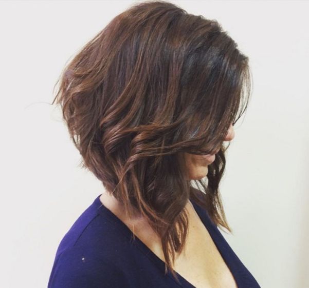Angled Messy Bob For Thick Hair