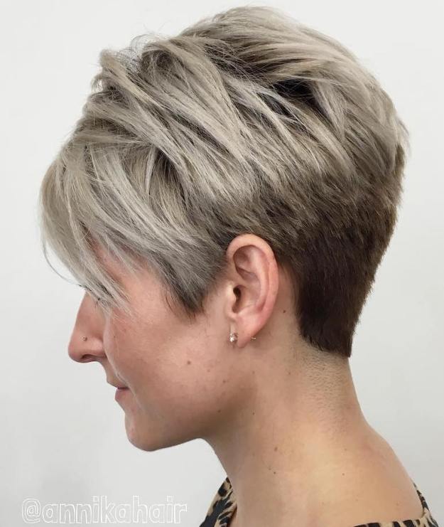 Ash Blonde And Brown Pixie