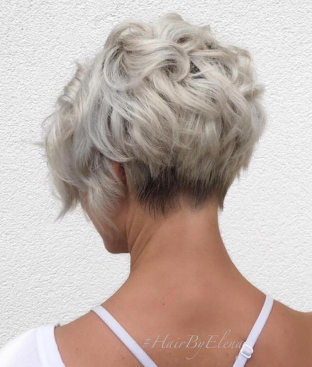 Ash Blonde Curly Pixie Bob