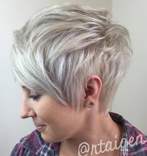 Ash Blonde Layered Pixie