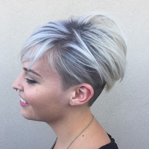 Ash Blonde Pixie Undercut