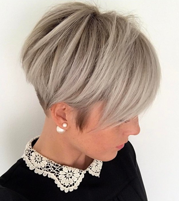 Ash Blonde Pixie with Nape Undercut