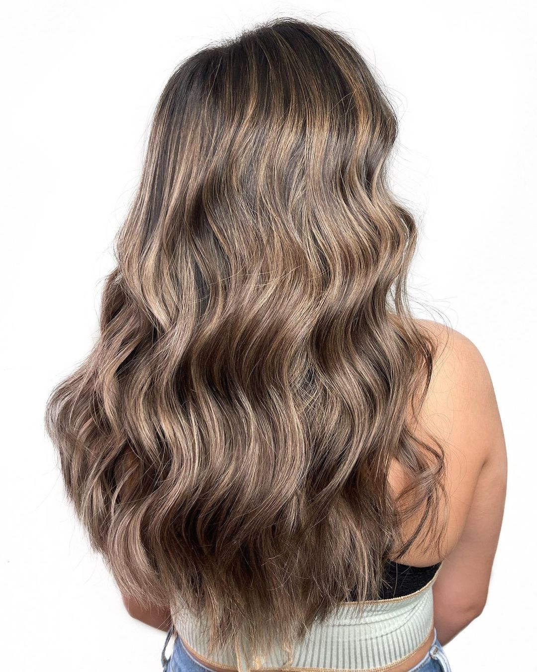 Ashy Milk Chocolate Balayage with Layers