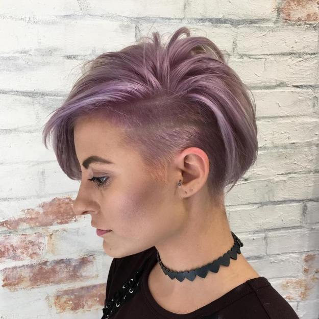 Asymmetric Lavender Undercut Pixie