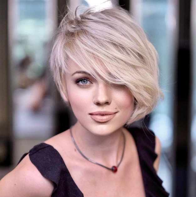 Asymmetrical Pixie Bob with Straight Across Bangs