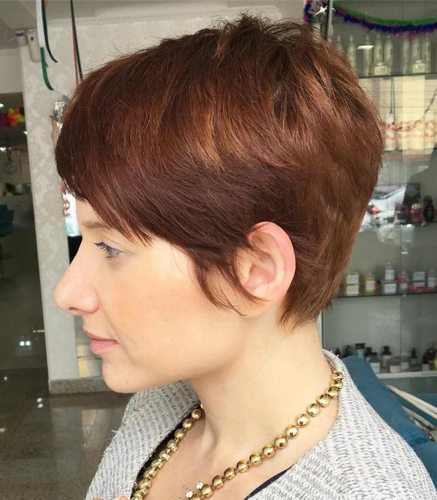 Auburn Pixie with Highlights