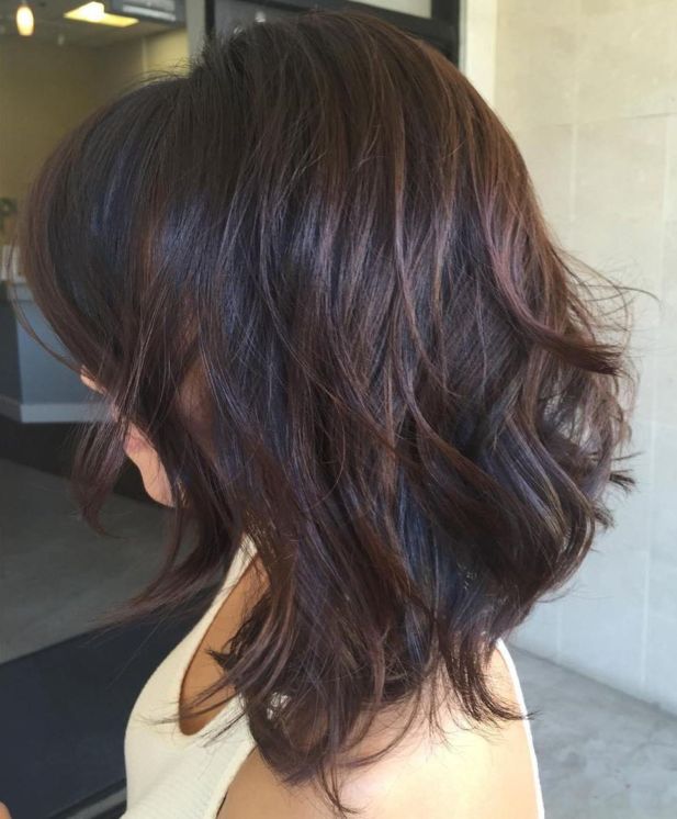 Black Layered Hair With Chocolate Balayage