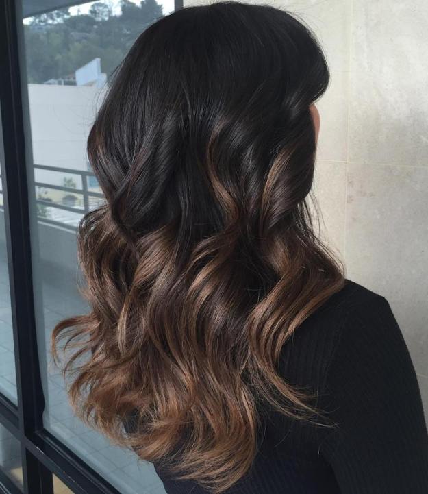 Black To Brown Ombre Balayage