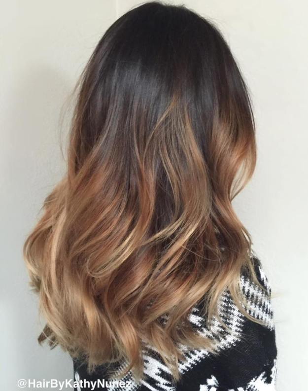 Black To Caramel Ombre