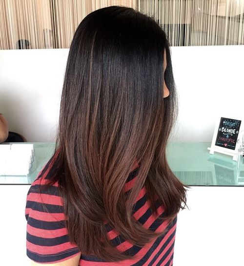 black to chocolate brown ombre