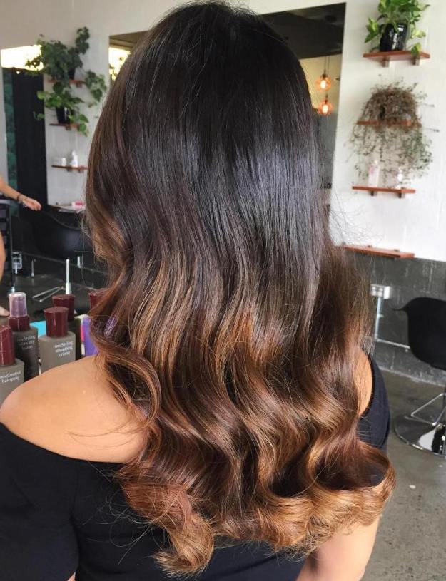 Black To Golden Brown Ombre