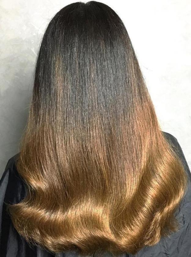 Black To Golden Brown Ombre