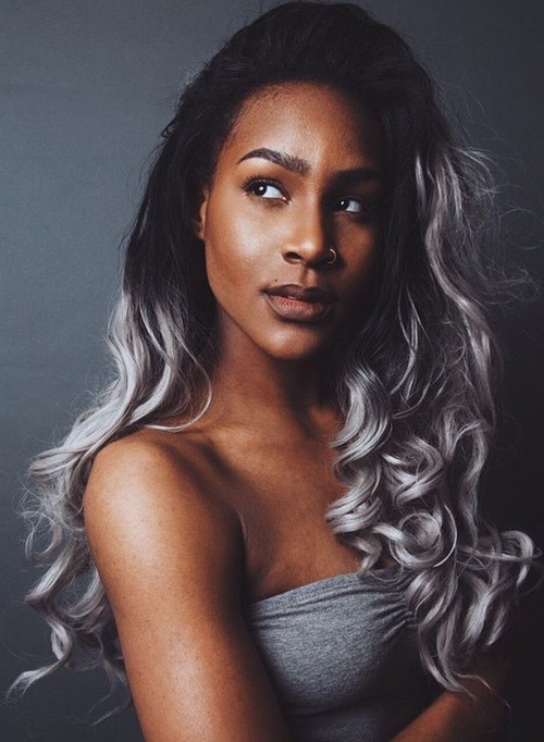 black to gray ombre for black women
