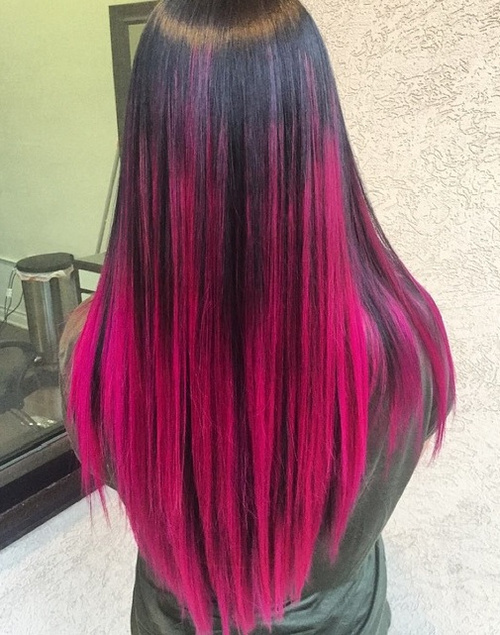 black to pink ombre