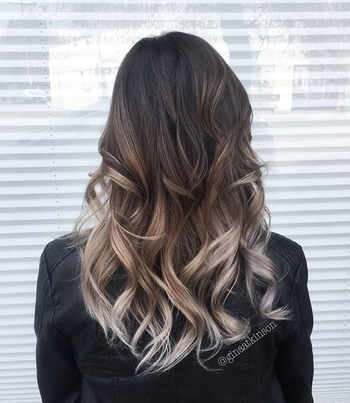 Black to silver ombre hair