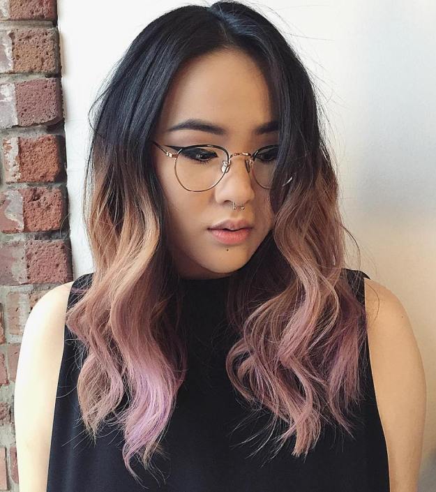 Black To Washed Pink Ombre