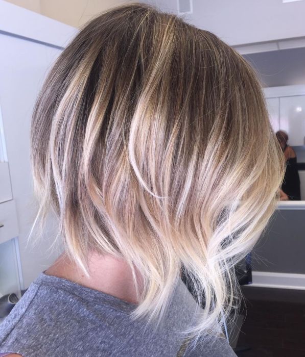 Blonde Balayage Bob With Choppy Layers