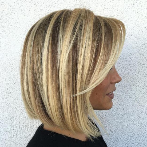 Blonde Balayage Bob With Side Bangs