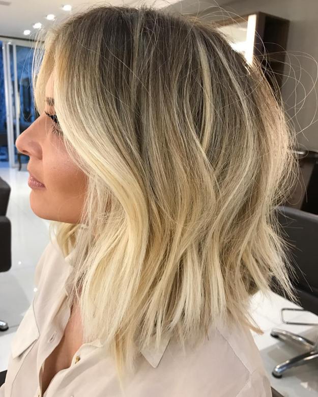 Blonde Balayage Lob