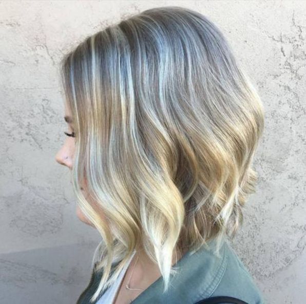 blonde balayage lob