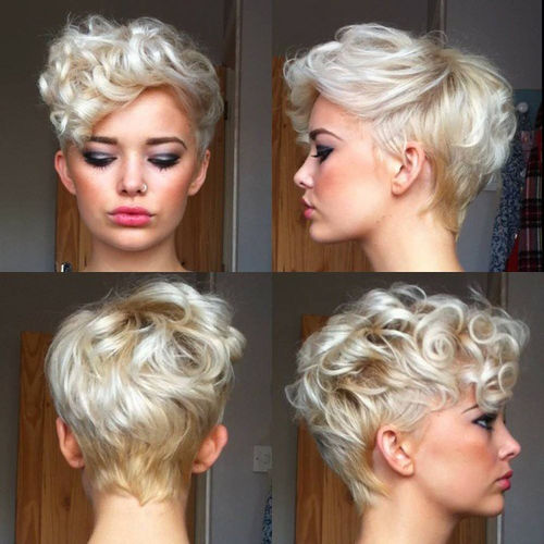 blonde curly pixie