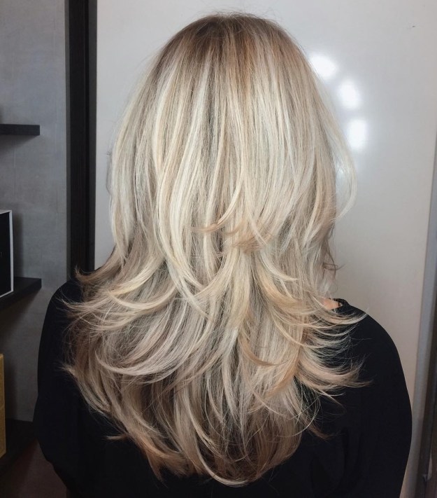 Blonde Piece-Y Haircut For Medium-To-Long Hair