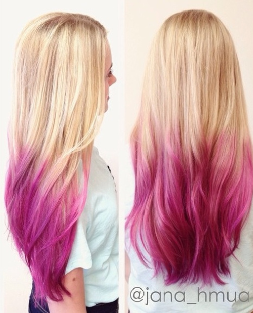 blonde to pink ombre