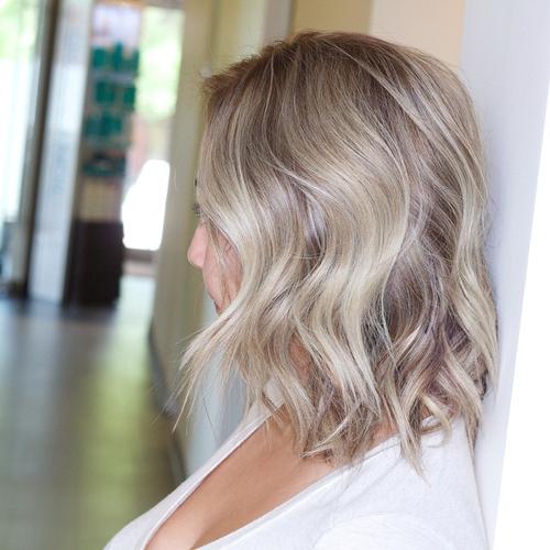 blonde wavy lob