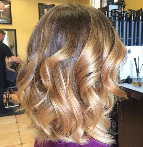 bob with golden blonde ombre highlights