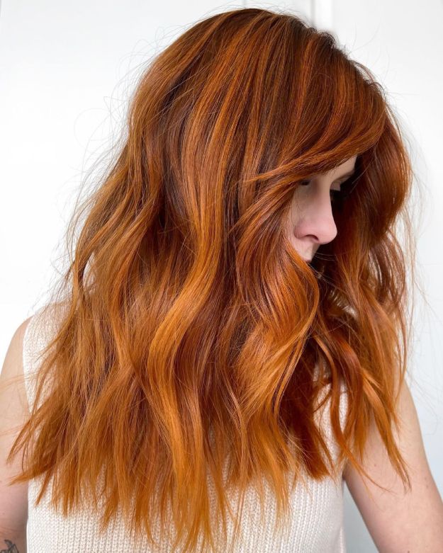 Bright Ginger Hair with Highlights and Lowlights