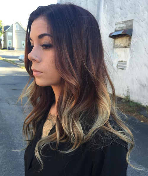 Brown And Blonde Balayage For Black Hair