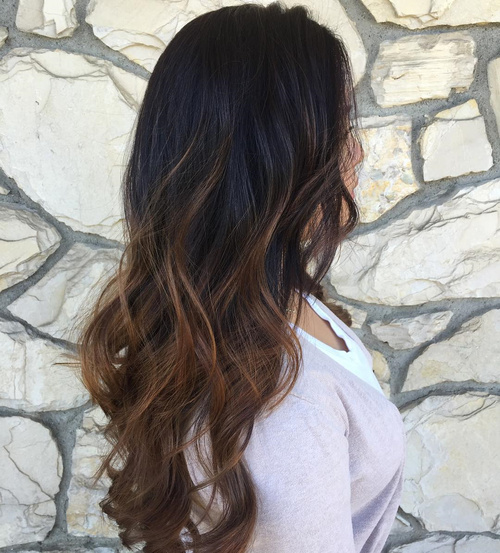 Brown Balayage Ombre For Black Hair